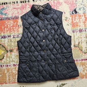 Eddie Bauer Womens Medium EB 550 Goose Down Puffer Quilted Vest Black Zip Up